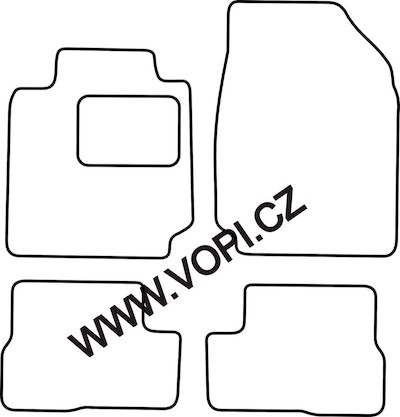 Textil-Autoteppiche Nissan Micra K 12 3 dveřový 2003 -2010 Royalfit (3239)